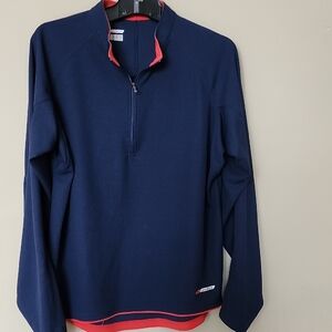 Reebok Men's Navy Quarter-Zip with Red Trim Hydromove UsA-small